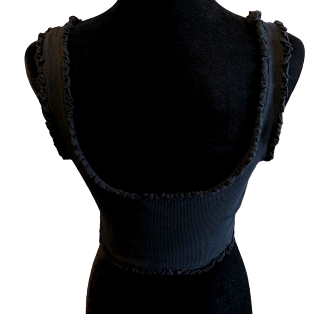 Zara Ruffled Seam Cropped Tank - Picture 3 of 6